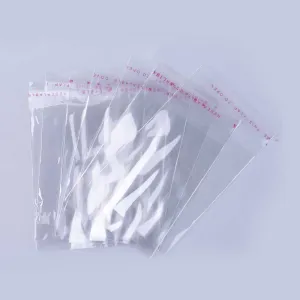 100 pc OPP Cellophane Bags, Rectangle, Clear, 10x6cm, Unilateral Thickness: 0.035mm, Inner Measure: 7.5x6cm