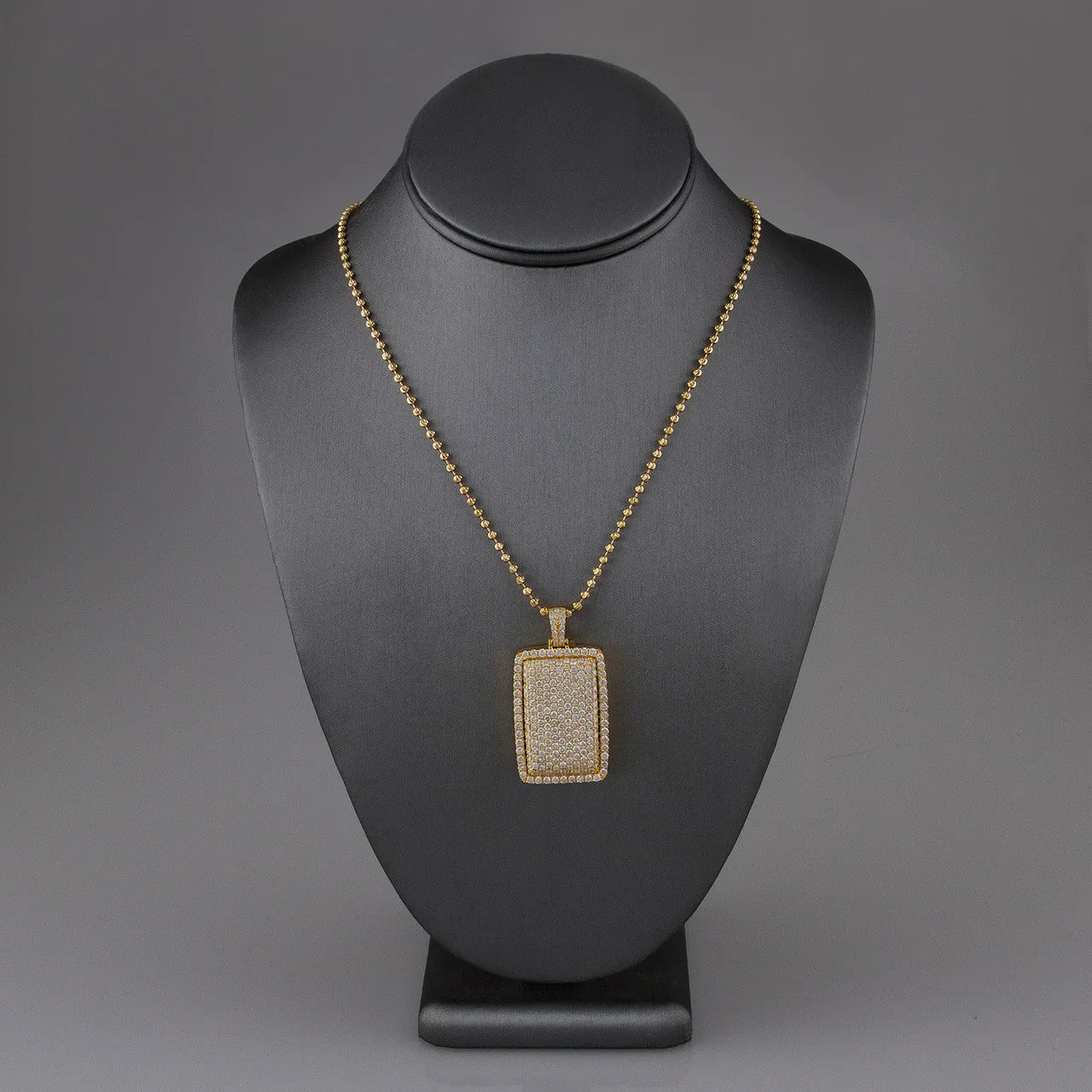 10k Yellow Gold 7.56ct Dog Tag Pendant