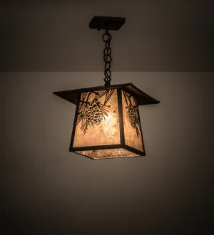 12"Sq Stillwater Winter Pine Pendant