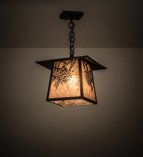 12"Sq Stillwater Winter Pine Pendant