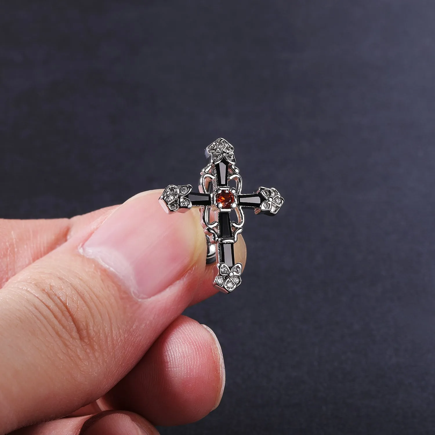 14g Cross Belly Button Rings Alloy Flower Patteren Belly Navel Piercing