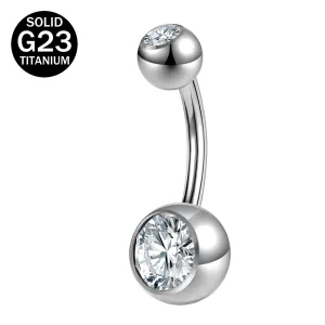 14g G23 Titanium Belly Button Rings Crystal Navel Piercing Jewelry