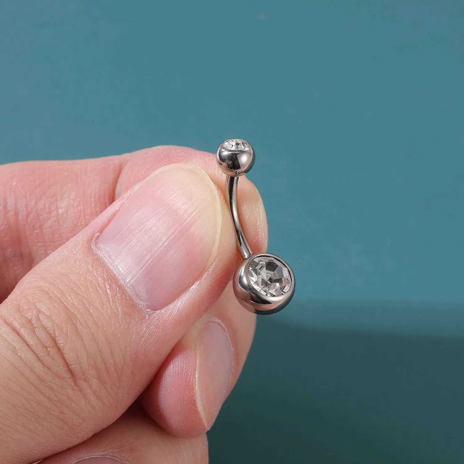 14g G23 Titanium Belly Button Rings Crystal Navel Piercing Jewelry