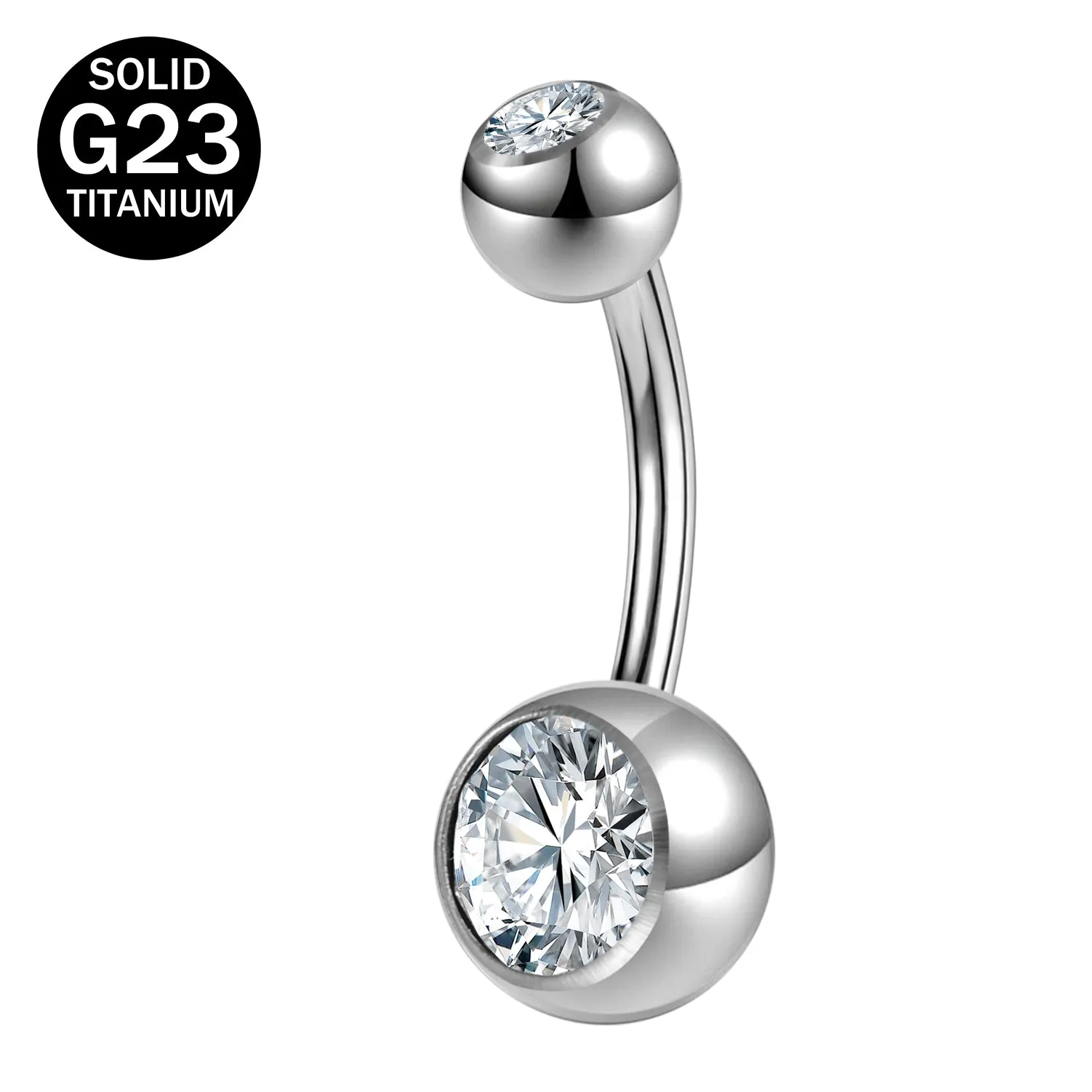 14g G23 Titanium Belly Button Rings Crystal Navel Piercing Jewelry
