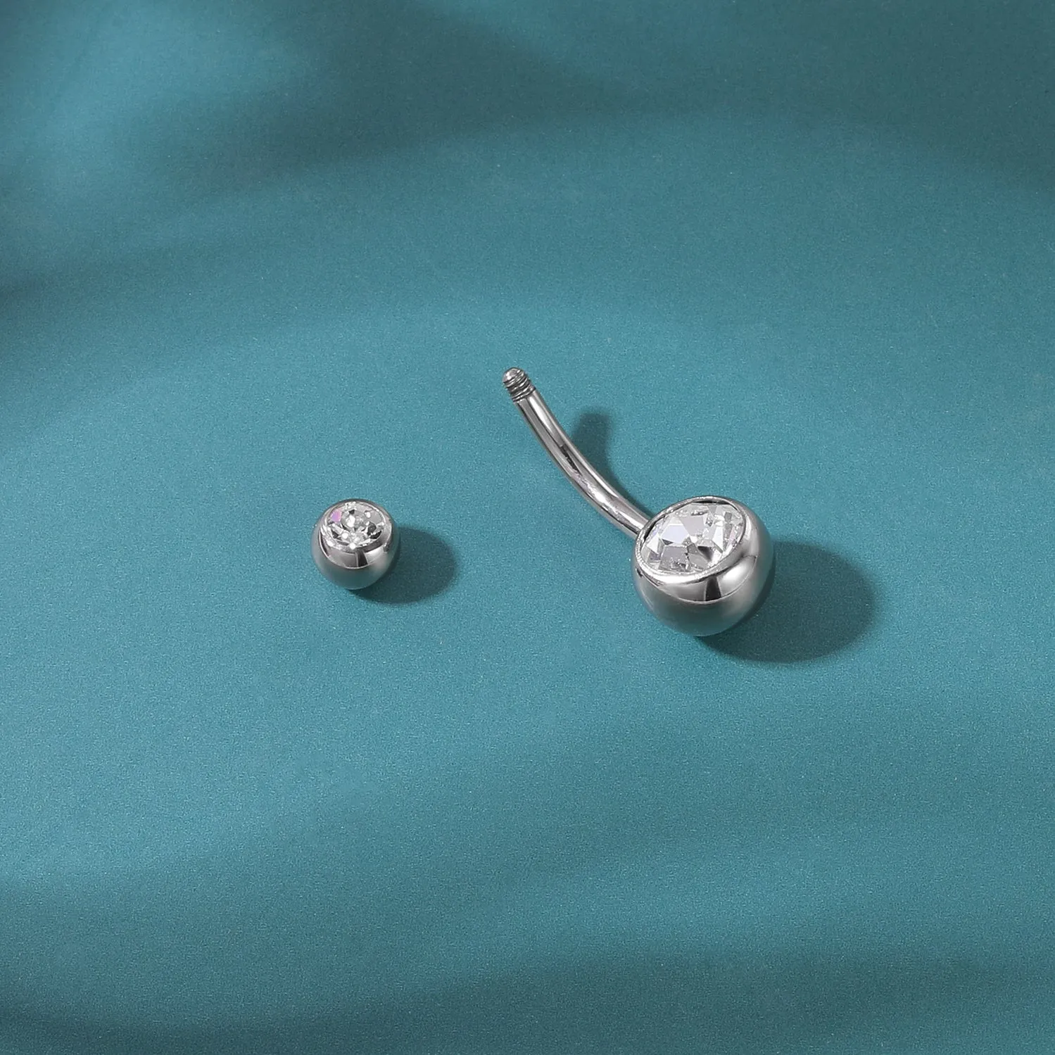 14g G23 Titanium Belly Button Rings Crystal Navel Piercing Jewelry