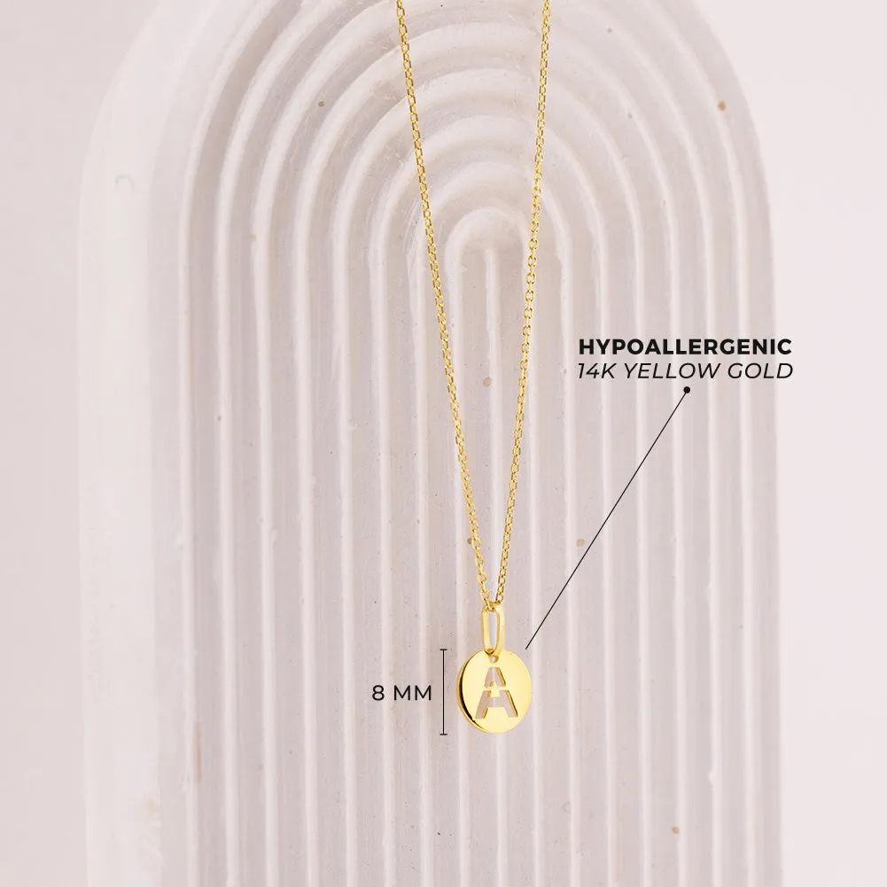 14k Gold Coin Initial Women's Pendant/Necklace