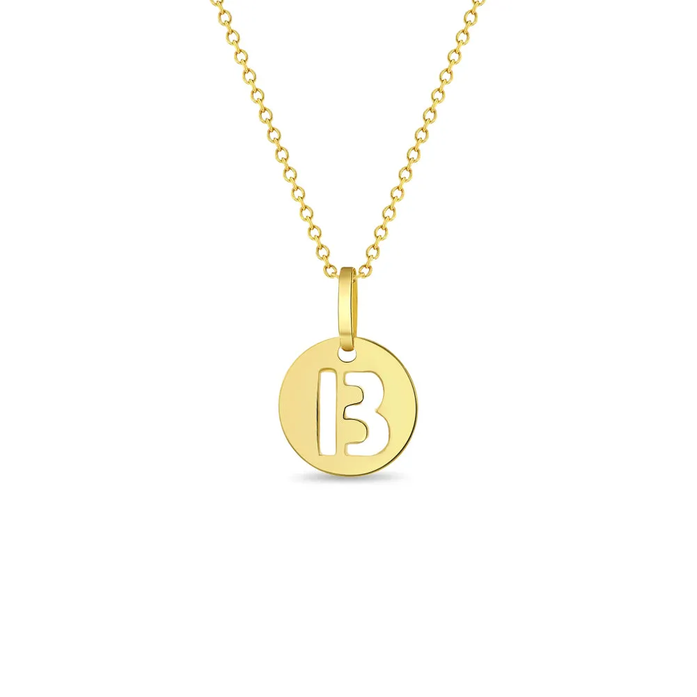 14k Gold Coin Initial Women's Pendant/Necklace