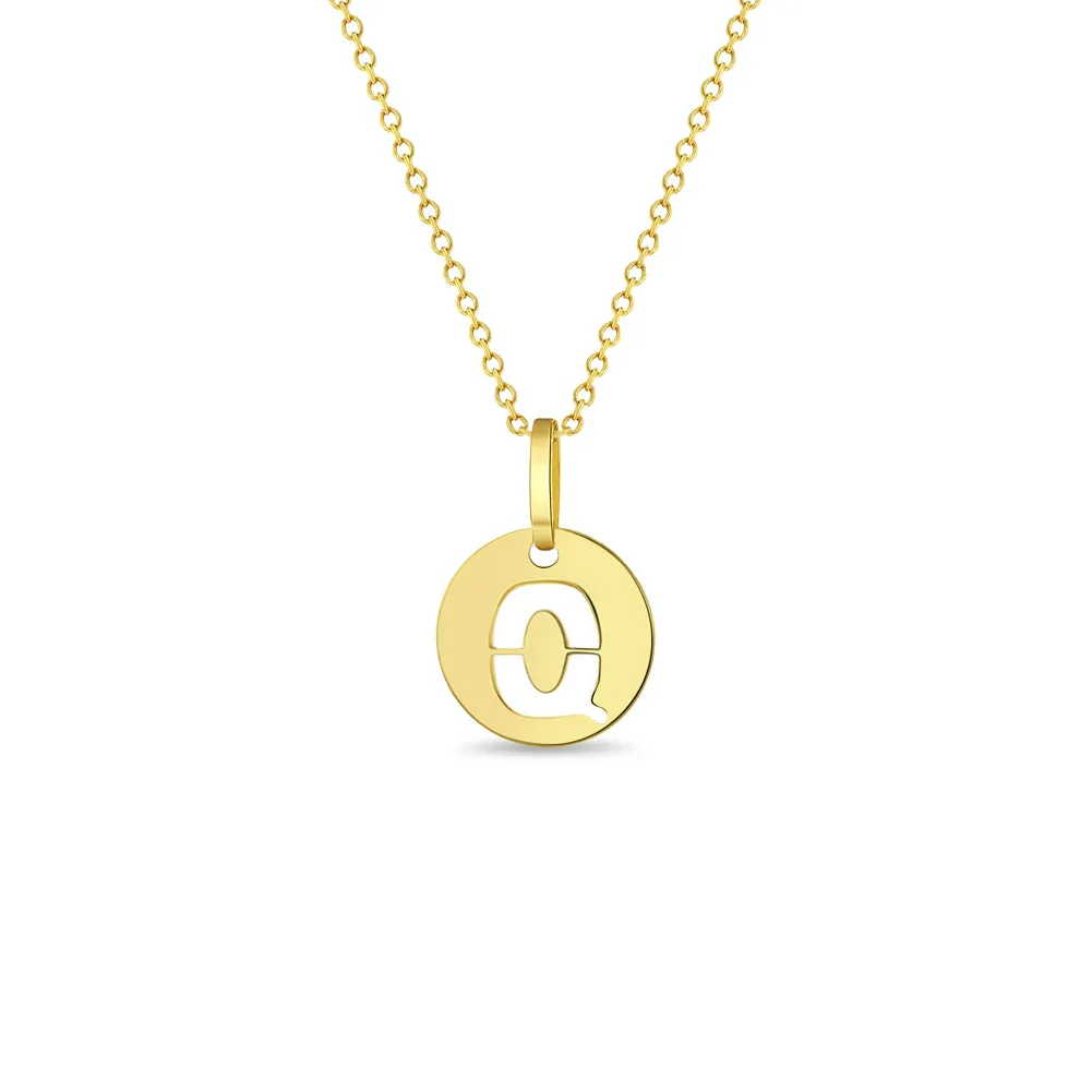 14k Gold Coin Initial Women's Pendant/Necklace