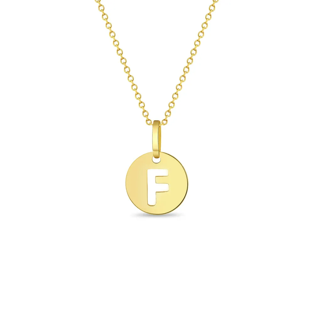14k Gold Coin Initial Women's Pendant/Necklace