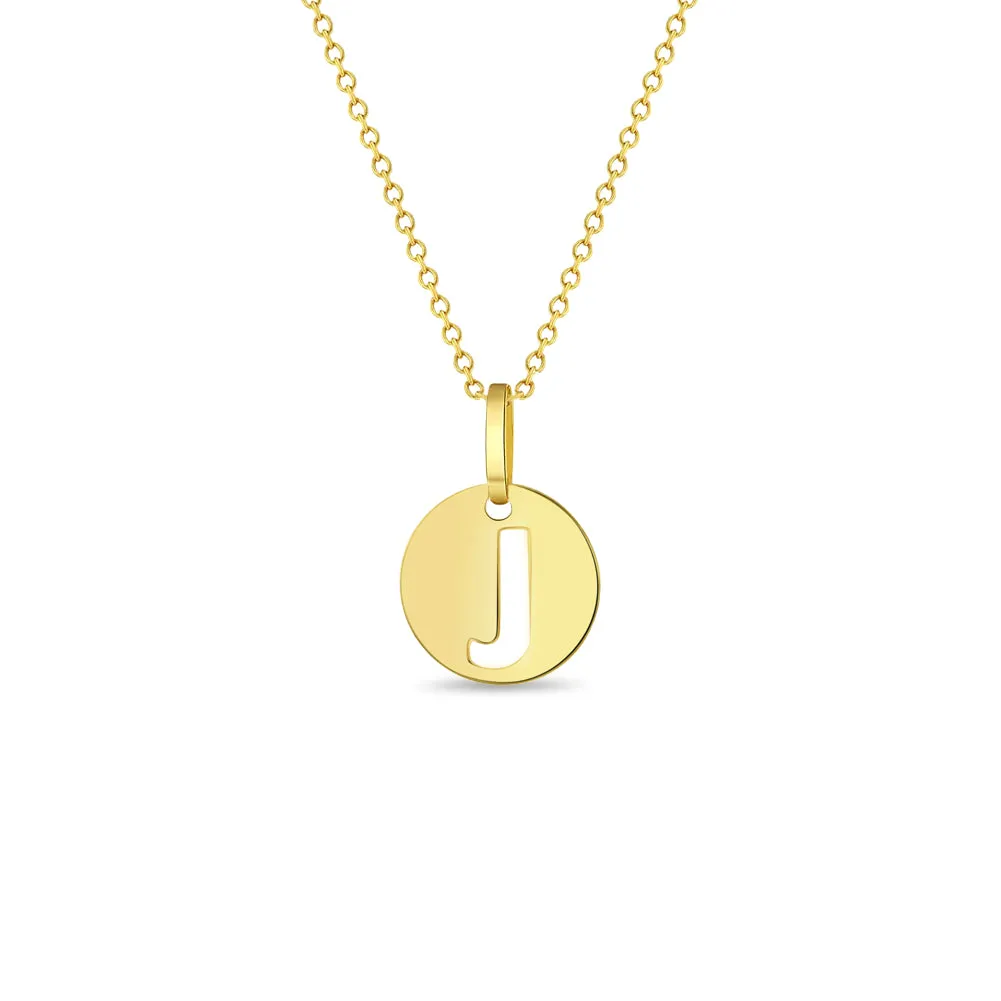 14k Gold Coin Initial Women's Pendant/Necklace