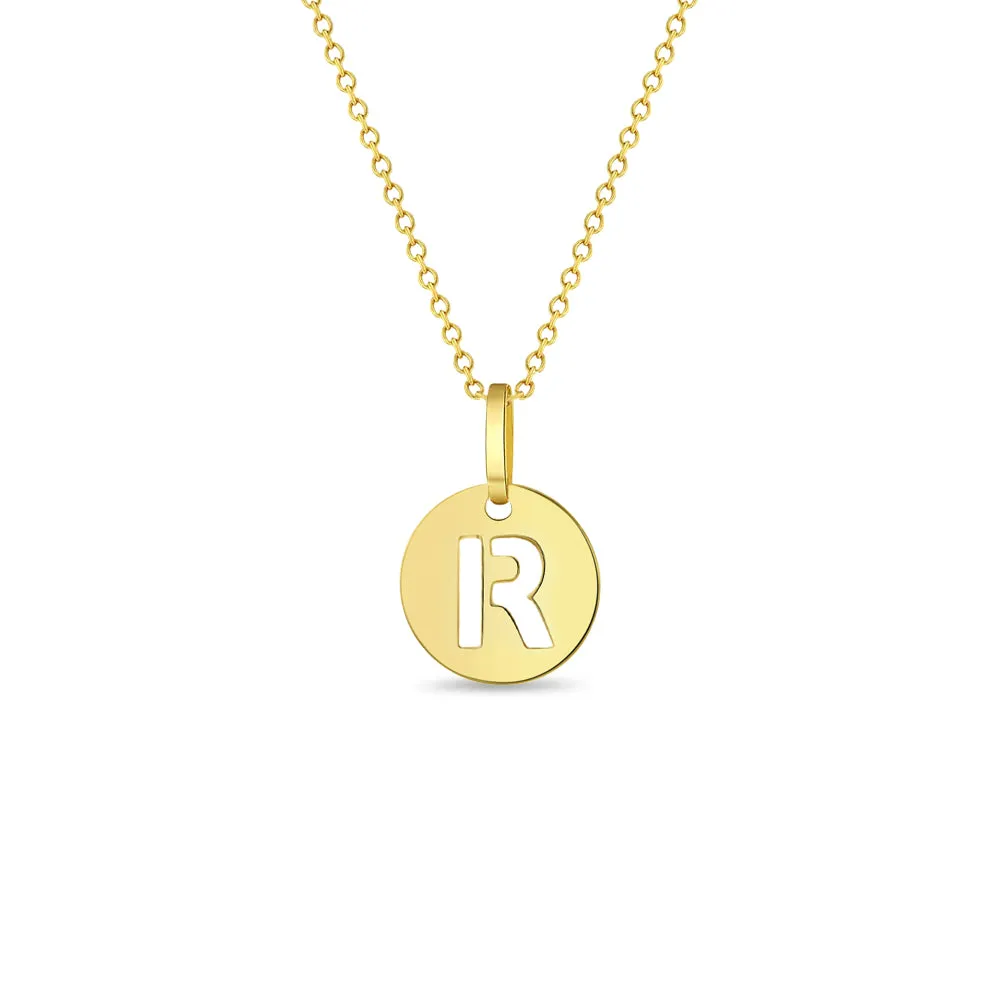 14k Gold Coin Initial Women's Pendant/Necklace