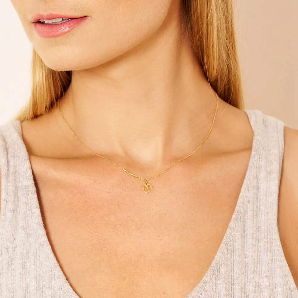 14k Gold Coin Initial Women's Pendant/Necklace
