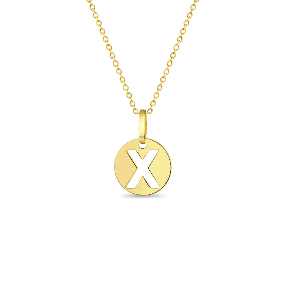 14k Gold Coin Initial Women's Pendant/Necklace