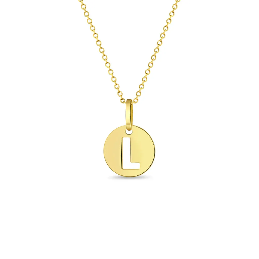 14k Gold Coin Initial Women's Pendant/Necklace
