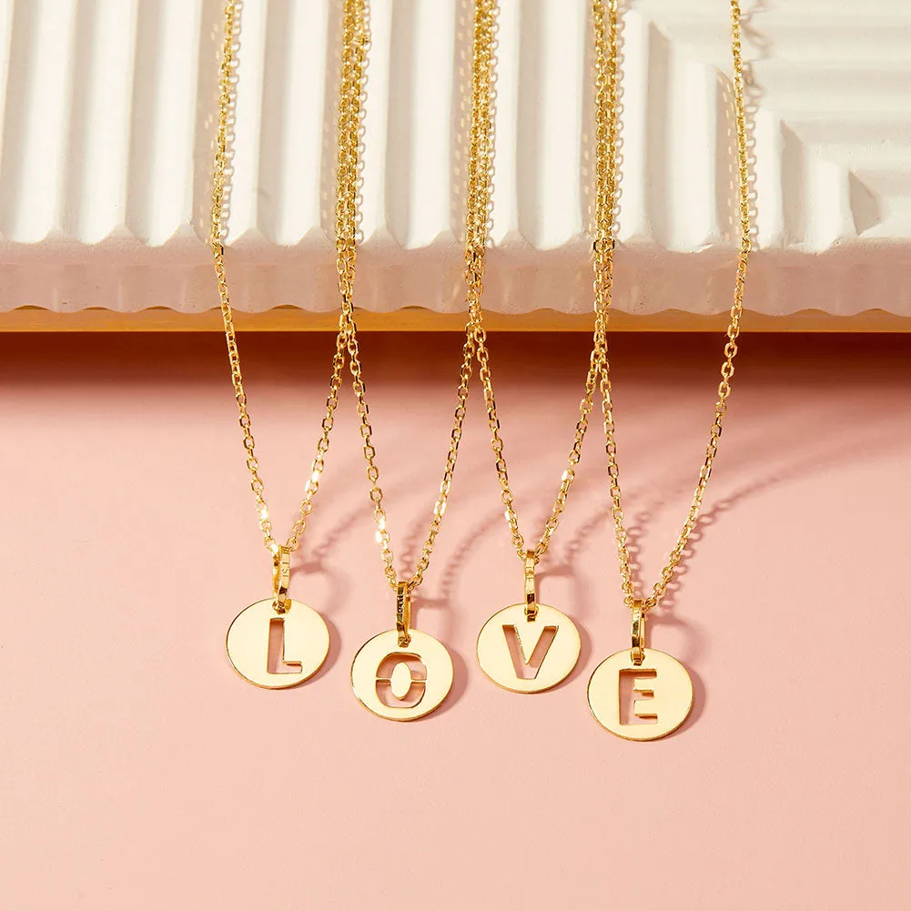 14k Gold Coin Initial Women's Pendant/Necklace