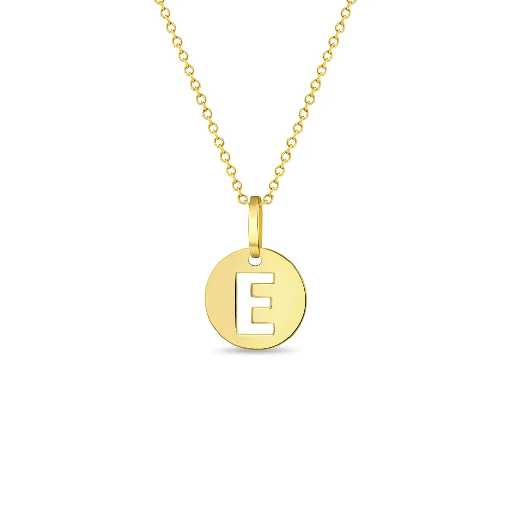14k Gold Coin Initial Women's Pendant/Necklace