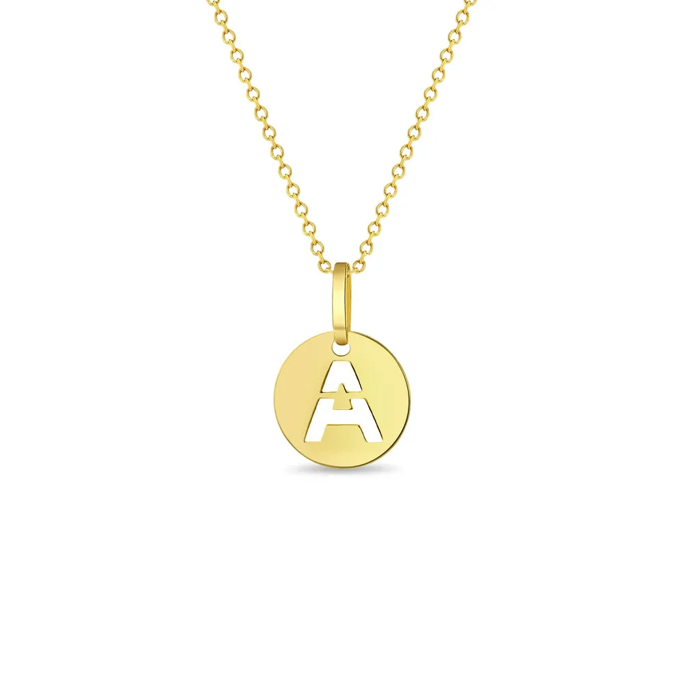 14k Gold Coin Initial Women's Pendant/Necklace