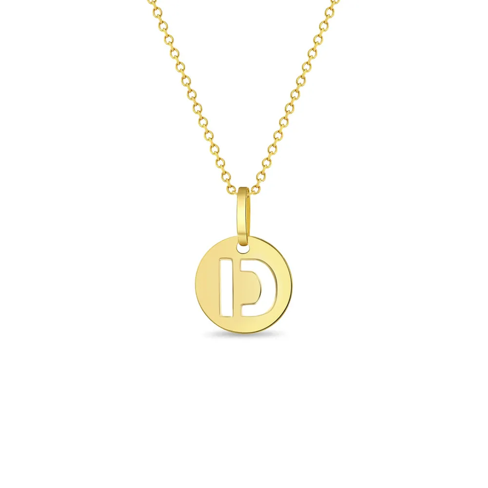 14k Gold Coin Initial Women's Pendant/Necklace