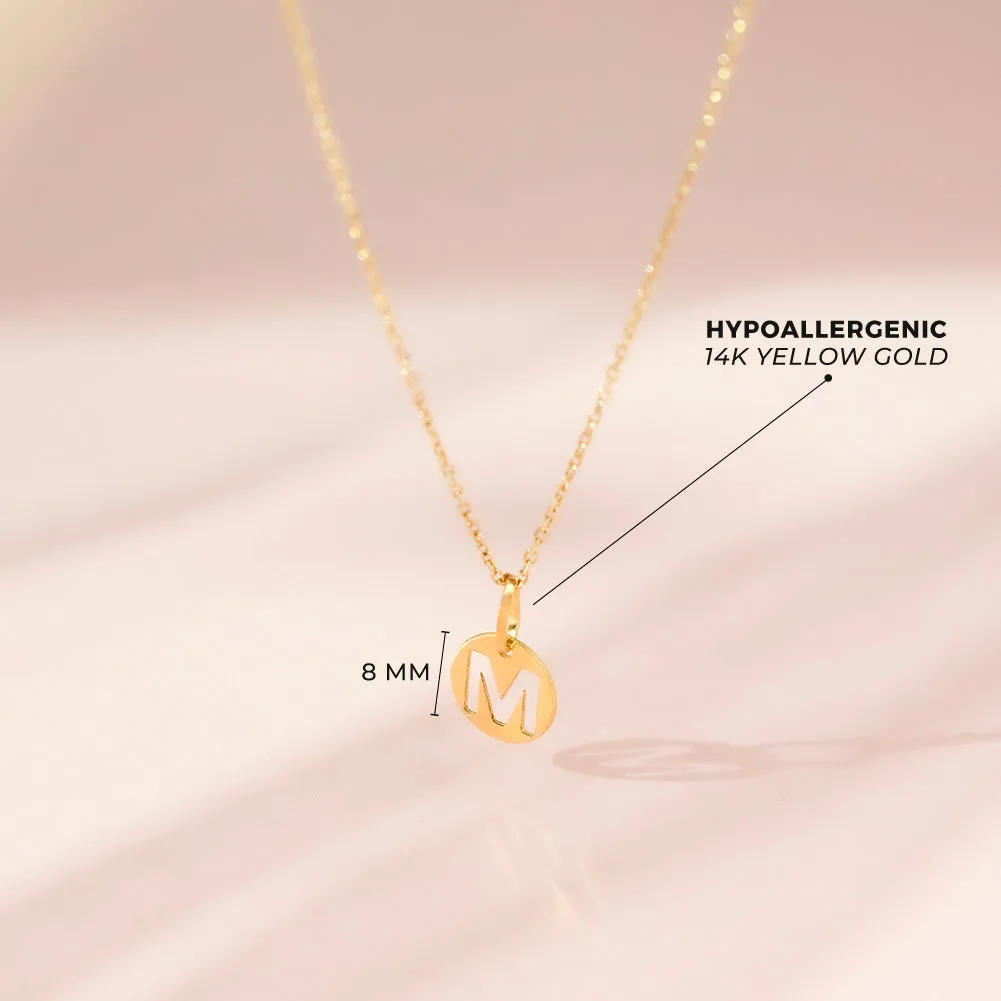 14k Gold Coin Initial Women's Pendant/Necklace