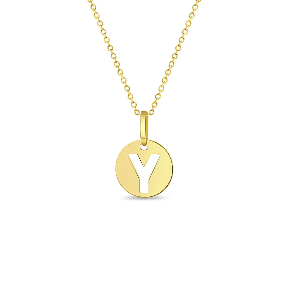 14k Gold Coin Initial Women's Pendant/Necklace