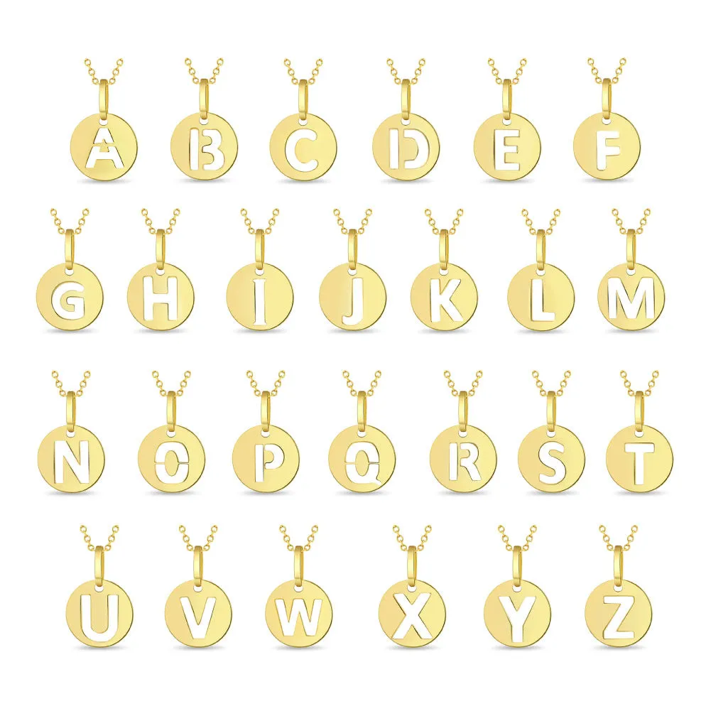 14k Gold Coin Initial Women's Pendant/Necklace