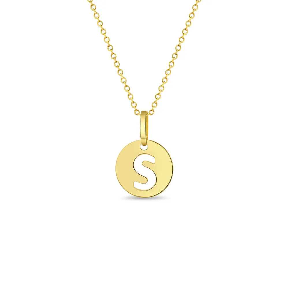 14k Gold Coin Initial Women's Pendant/Necklace