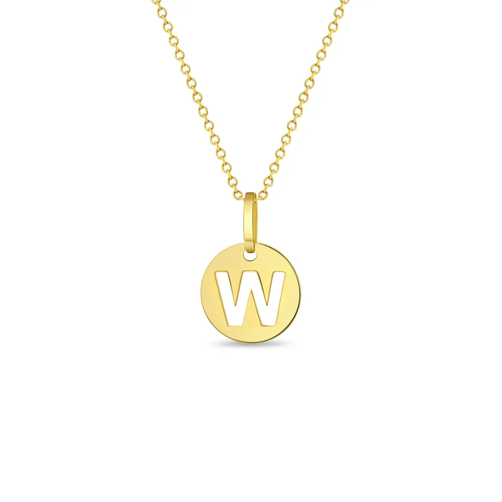 14k Gold Coin Initial Women's Pendant/Necklace
