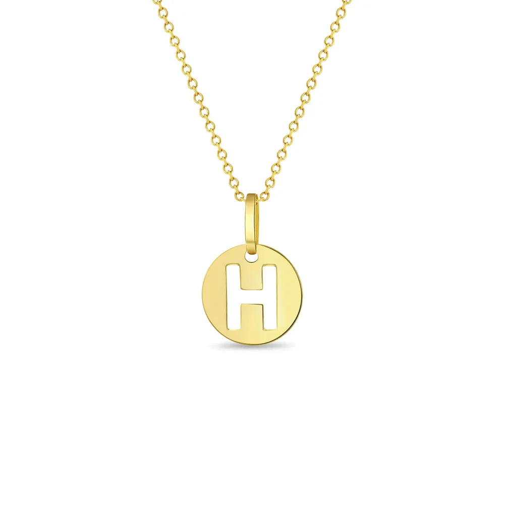 14k Gold Coin Initial Women's Pendant/Necklace