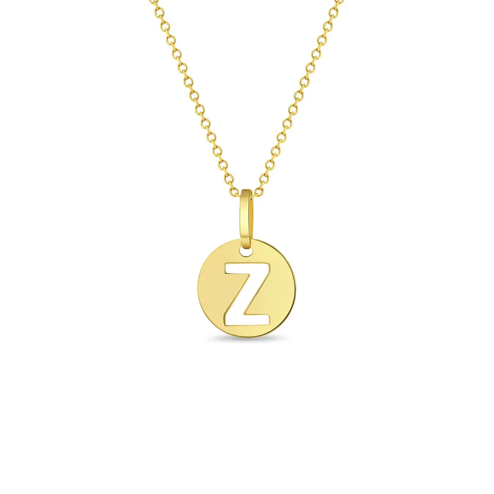 14k Gold Coin Initial Women's Pendant/Necklace