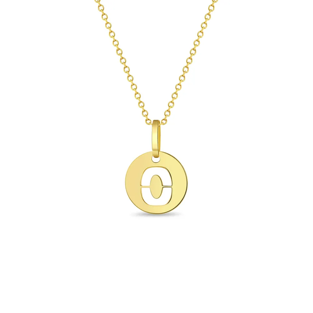 14k Gold Coin Initial Women's Pendant/Necklace