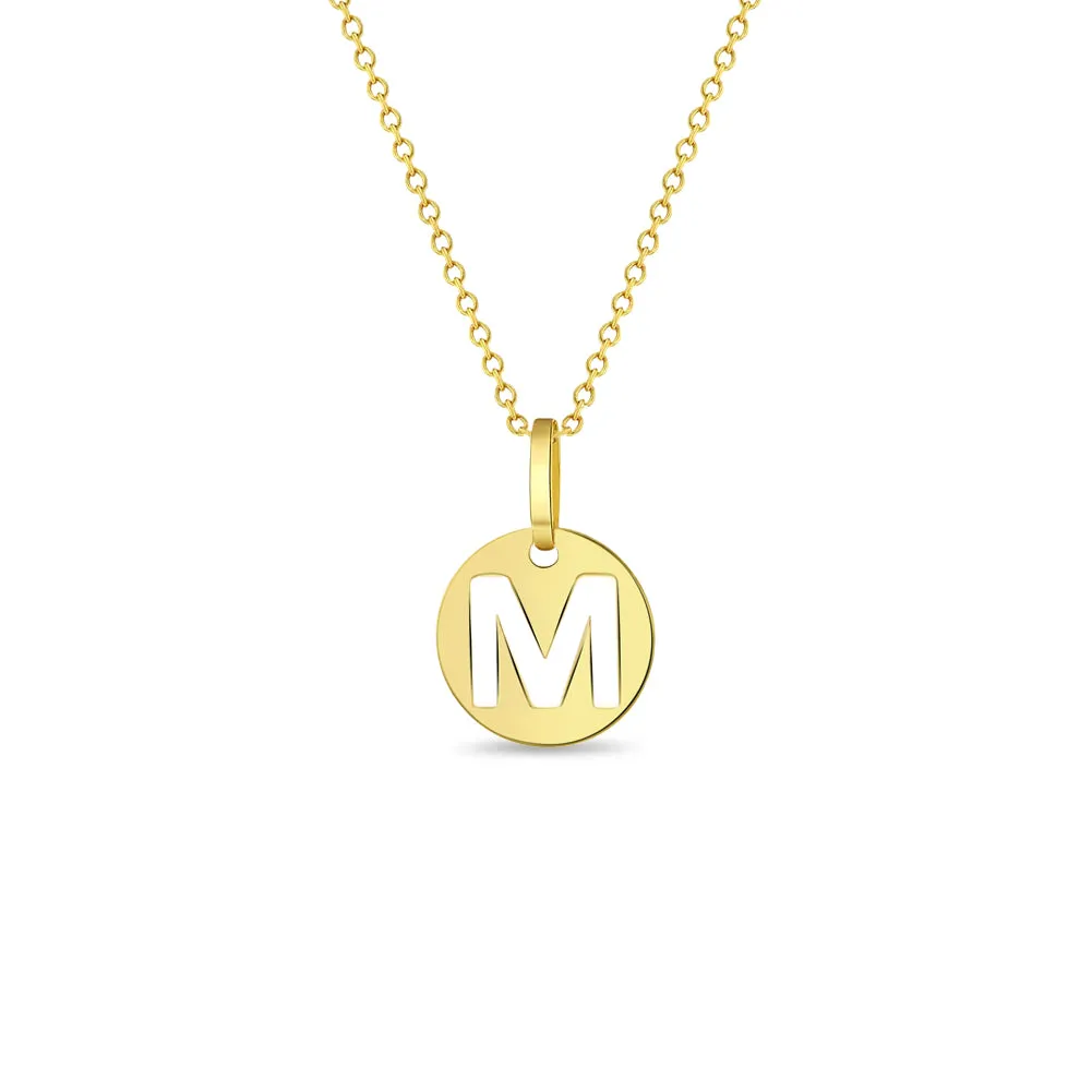 14k Gold Coin Initial Women's Pendant/Necklace