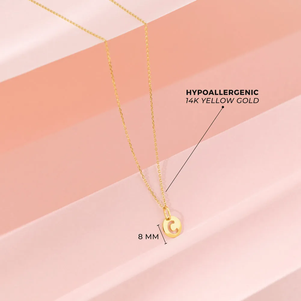 14k Gold Coin Initial Women's Pendant/Necklace