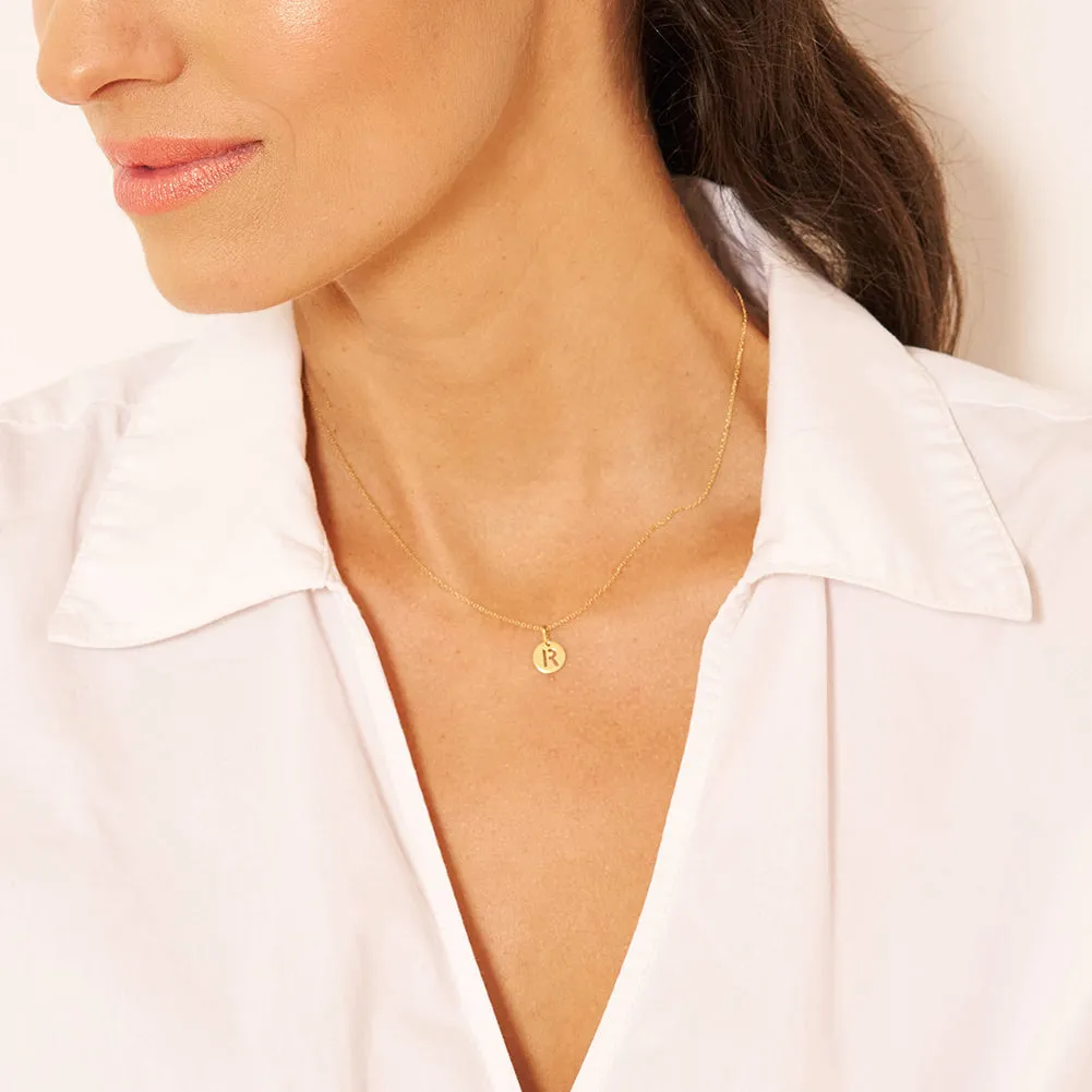 14k Gold Coin Initial Women's Pendant/Necklace