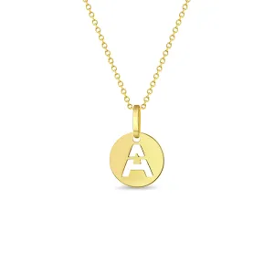 14k Gold Coin Initial Women's Pendant/Necklace