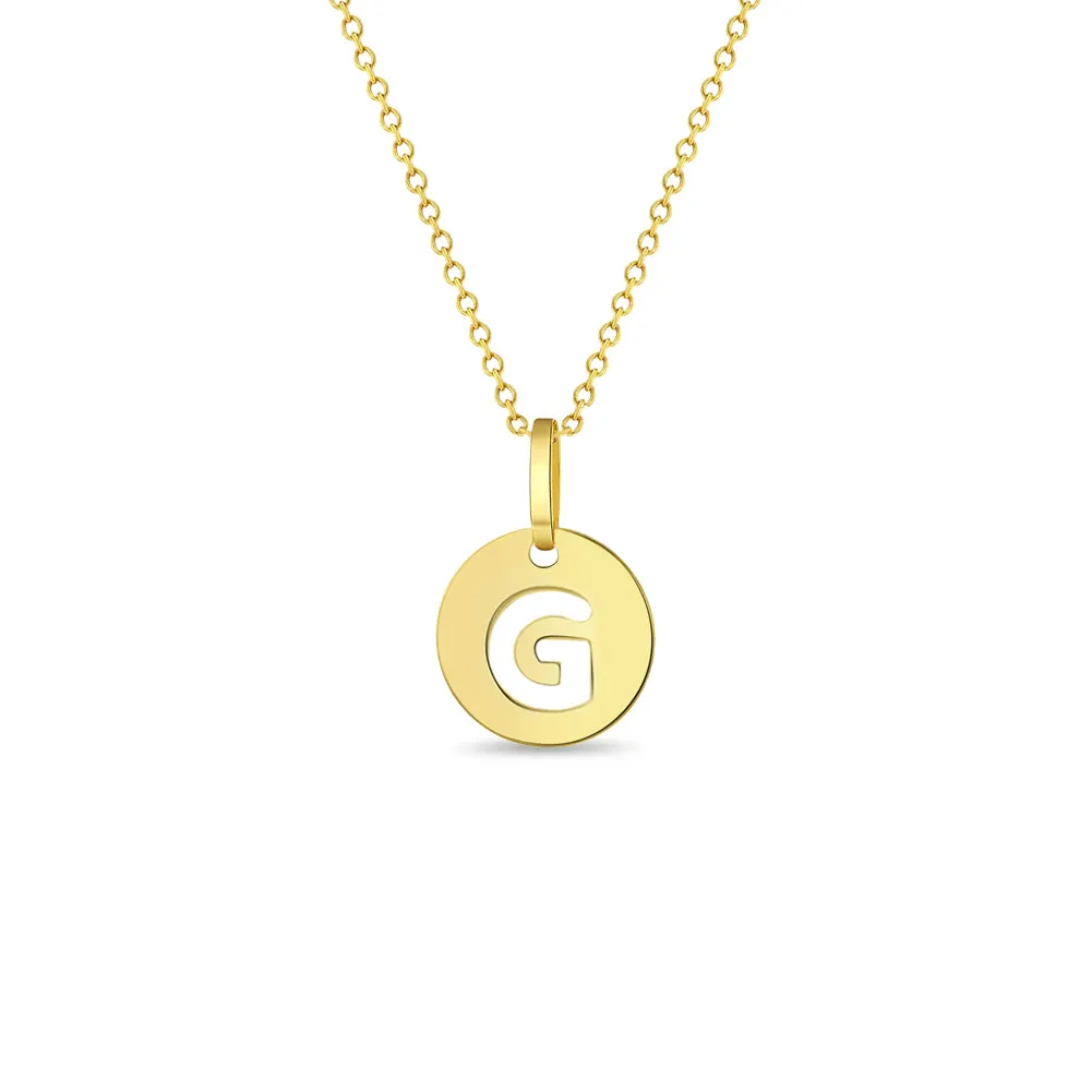 14k Gold Coin Initial Women's Pendant/Necklace