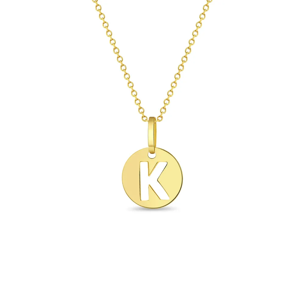 14k Gold Coin Initial Women's Pendant/Necklace