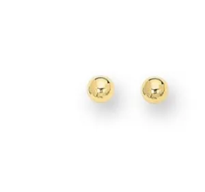 14kt 3 mm Yellow Gold Ball Stud Earrings