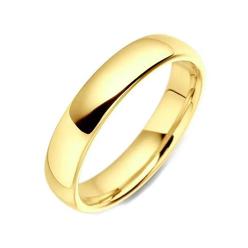 18ct Yellow Gold 4mm Court Shape Wedding Ring D