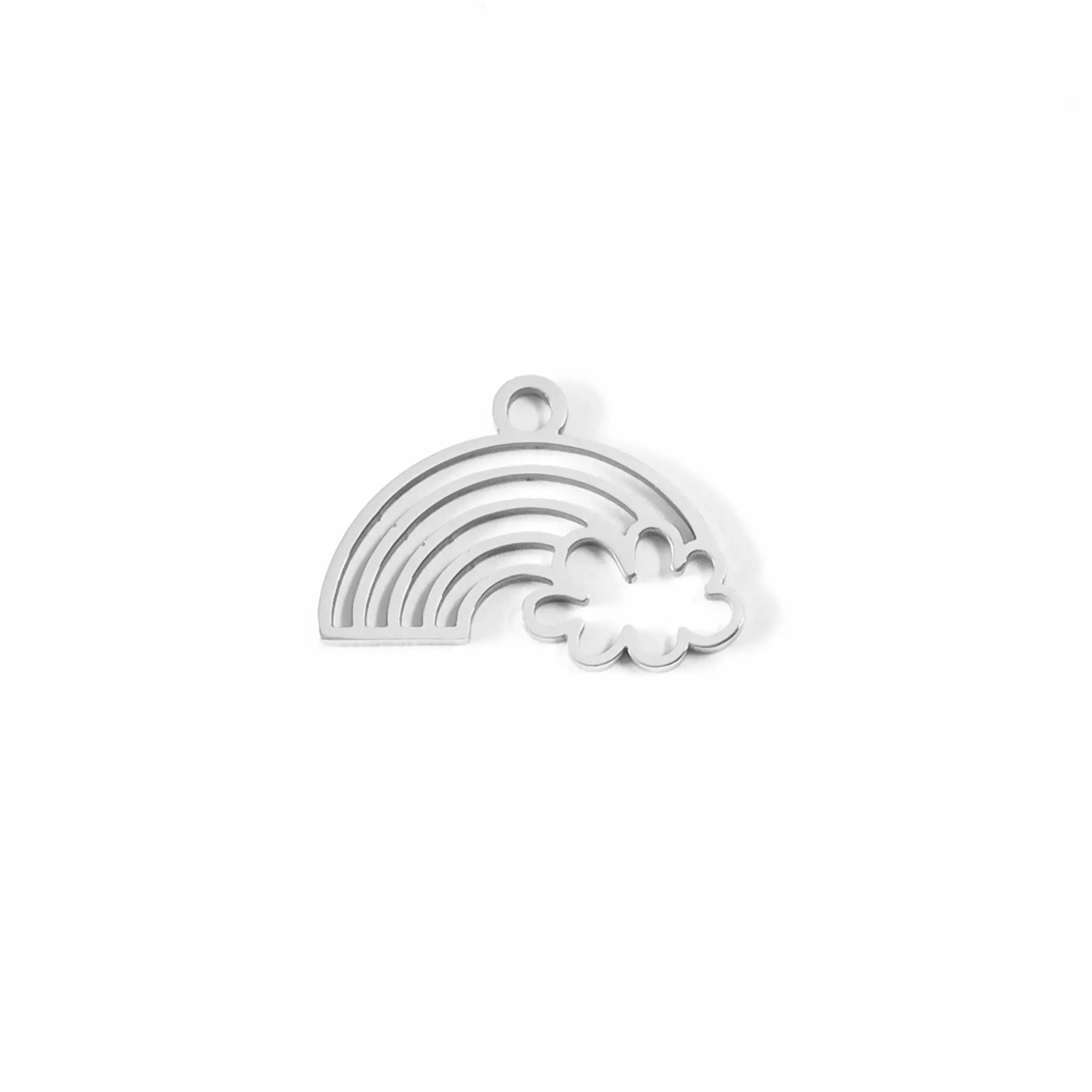 18K Gold PVD Stainless Steel Rainbow And Cloud Charm / PDL0032