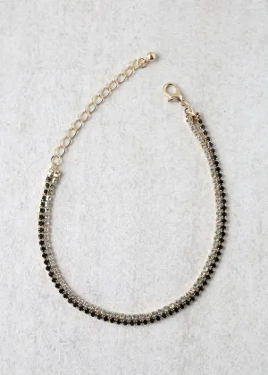 2-Layered Rhinestone Anklet