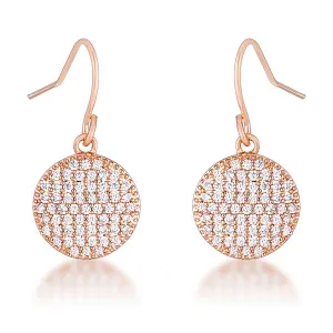 .6 Ct Elegant CZ Rose Gold Plated Disk Earrings