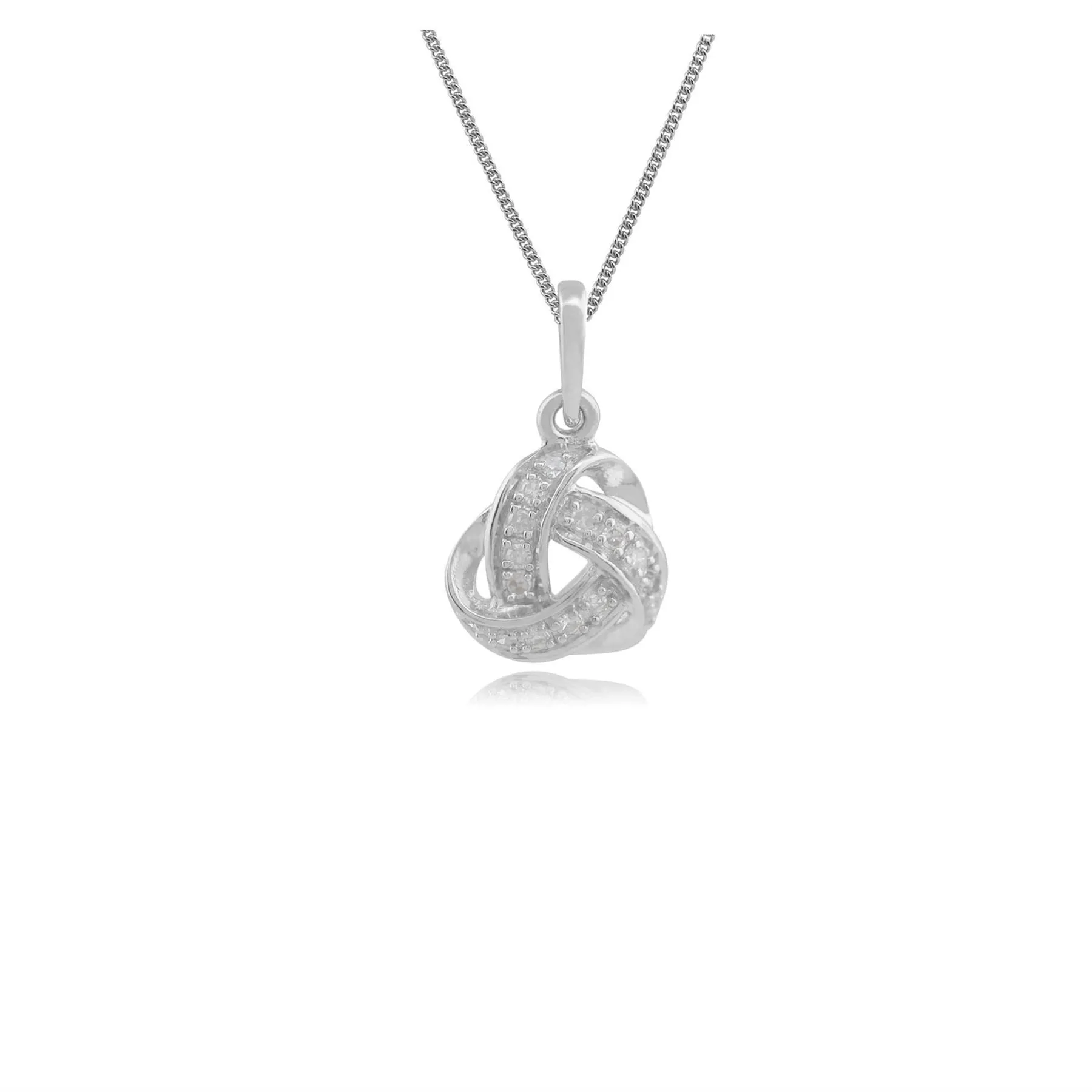 9 karat Weißes Gold Diamant 18zoll Halskette