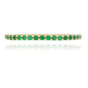 9ct Yellow Gold Emerald Half Eternity Ring