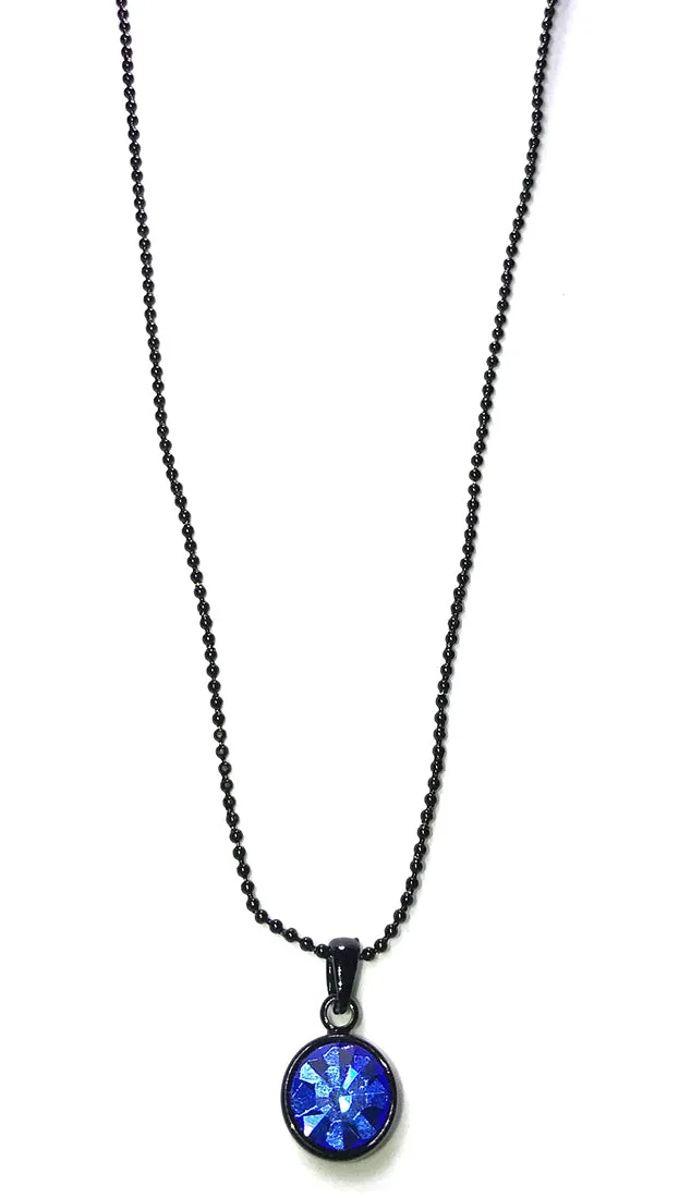 Apparel Addiction Jewelry Single Stone Necklace in Blue