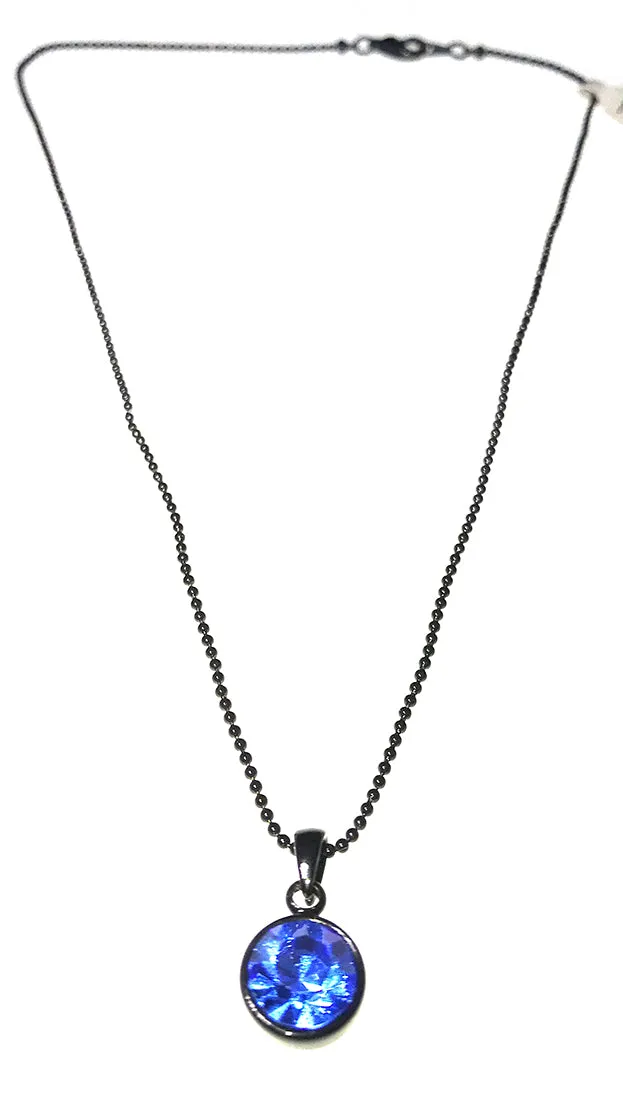 Apparel Addiction Jewelry Single Stone Necklace in Blue