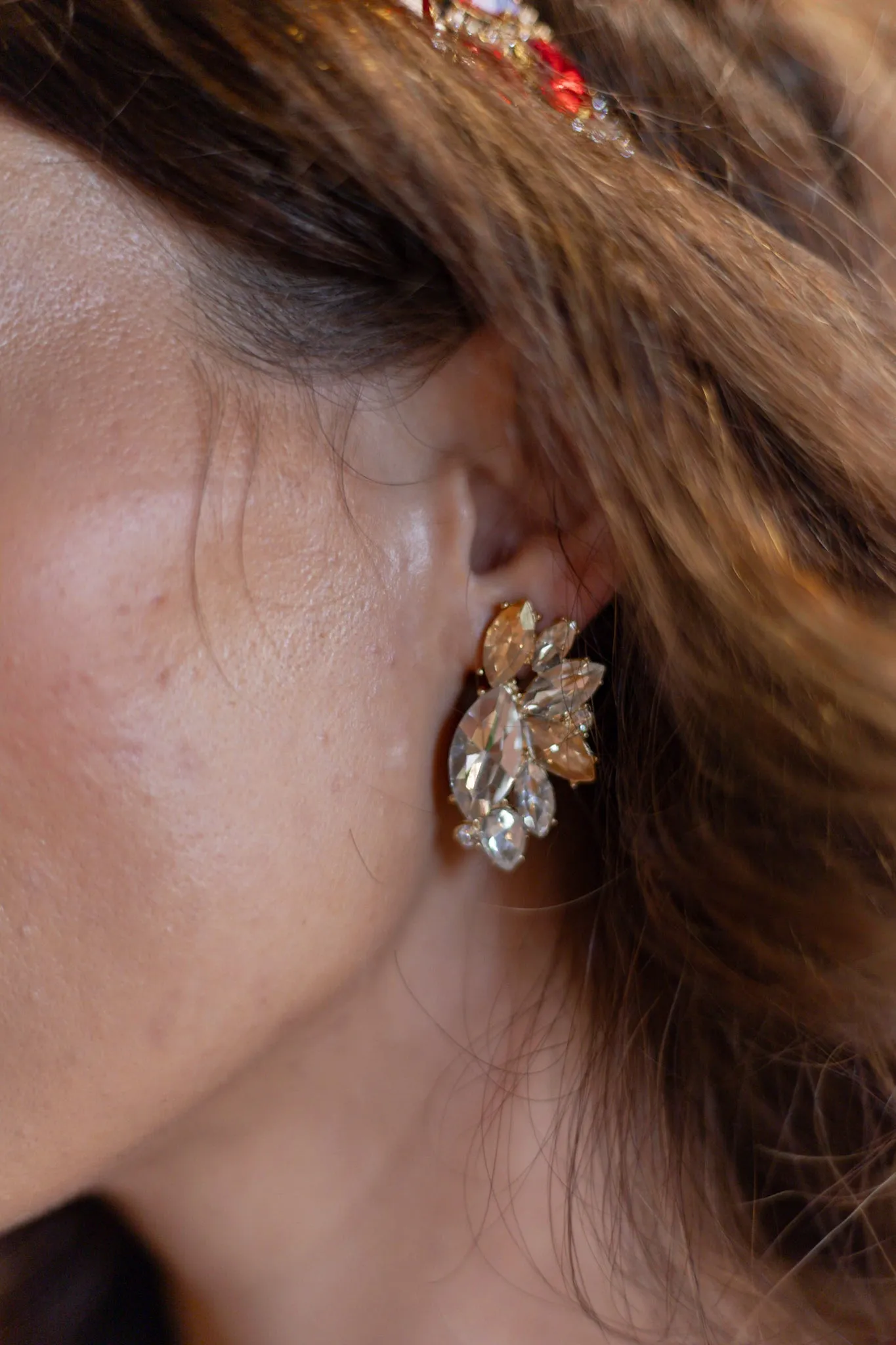 Autumnal Glow Rhinestone Cluster Studs