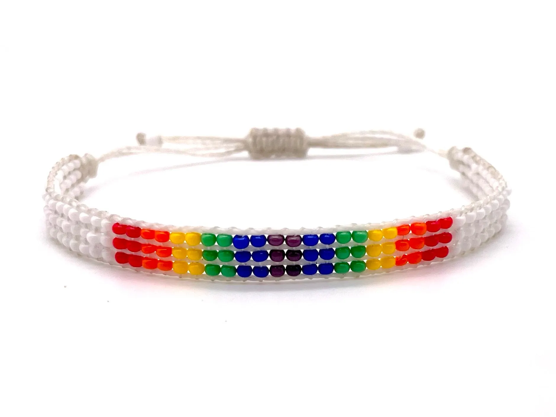 Aztec White Multi Strand Adjustable Bracelet