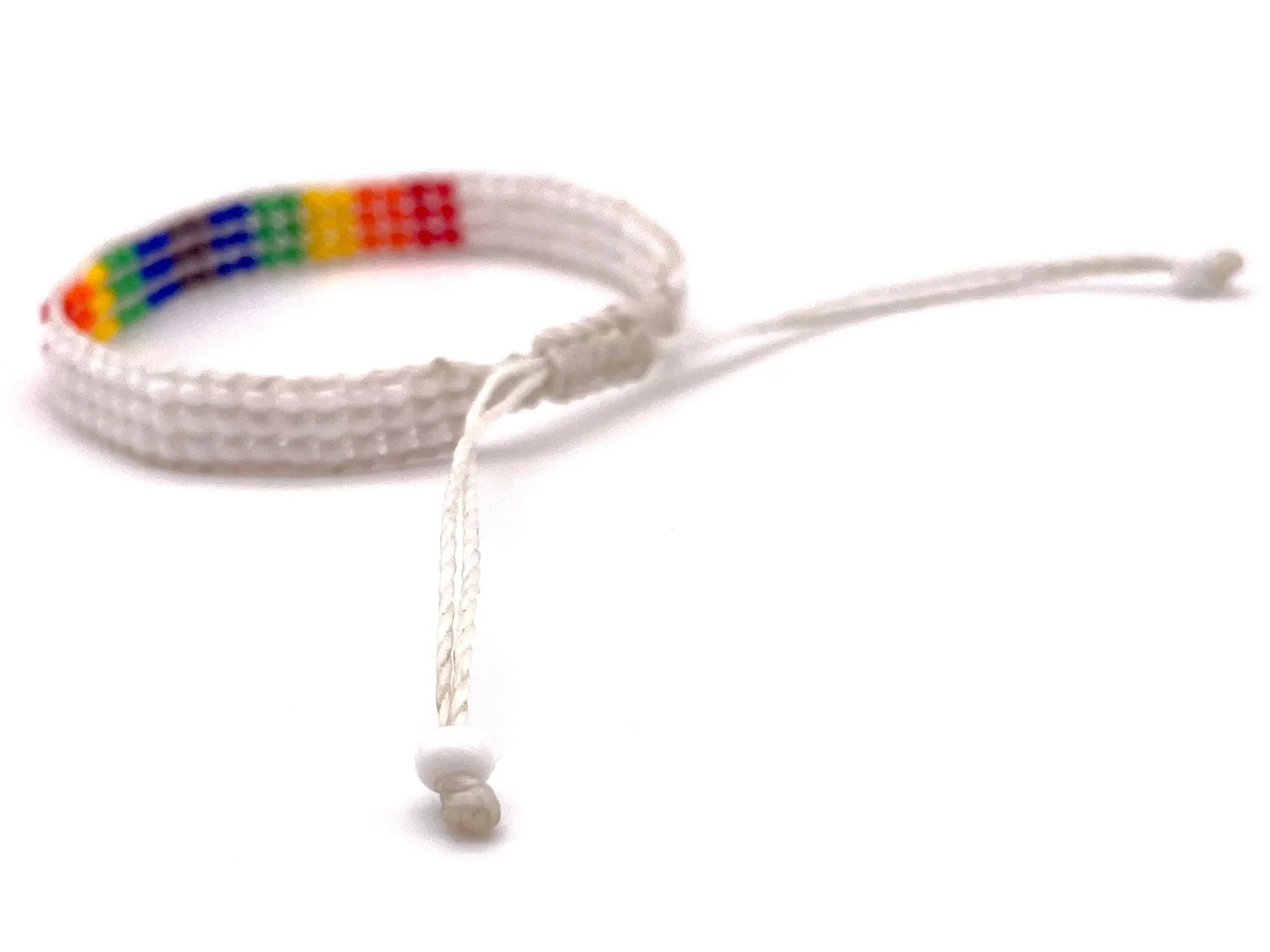 Aztec White Multi Strand Adjustable Bracelet