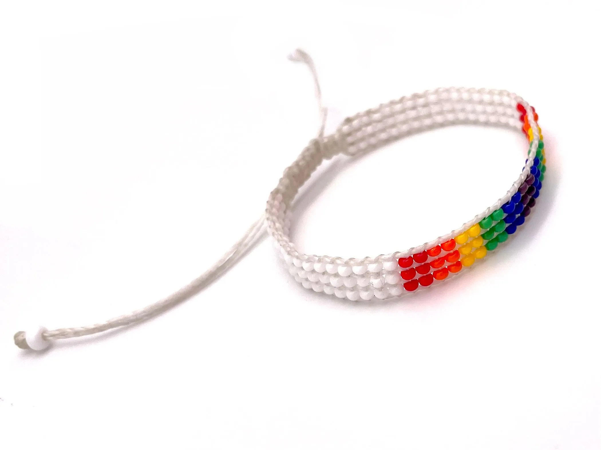 Aztec White Multi Strand Adjustable Bracelet