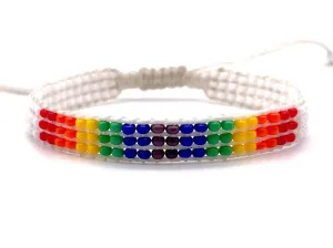 Aztec White Multi Strand Adjustable Bracelet